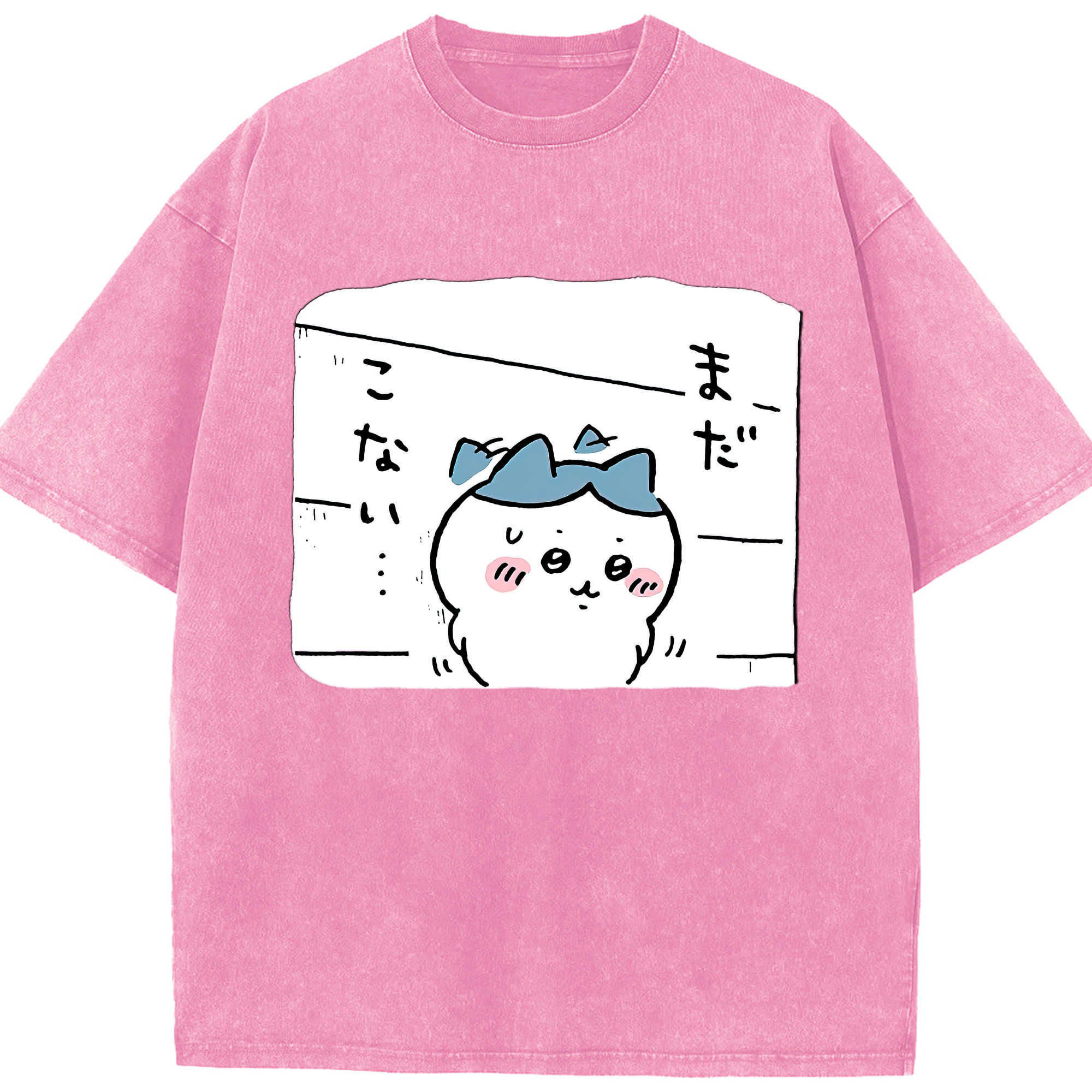 （画像用） ちいかわ ハチワレ Chii-kawa hachiware 綿100% ヴィンテージ風 半袖Tシャツ（フロントプリント）